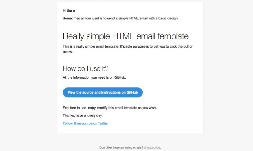 Really Simple HTML Email Template